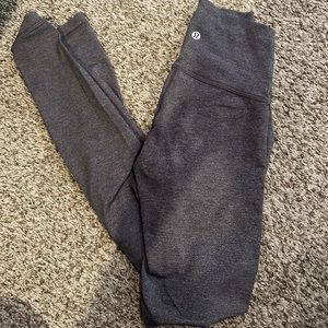 Gray Lululemon Wonder under leggings (size 2 long length) like new condition